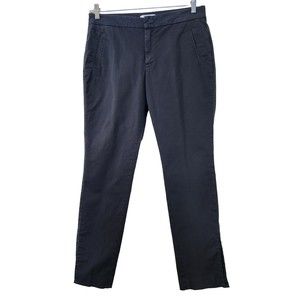 GUIDEBOAT CO. Cigarette Leg Slim Slit Hem Blue Cotton Twill Pants Women Size 30